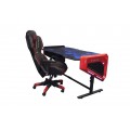 Bureau Gamer Rétro Eclairé RGB – E-BLUE - EGT003BKAA-IA pour Gaming et Arènes E-Sport