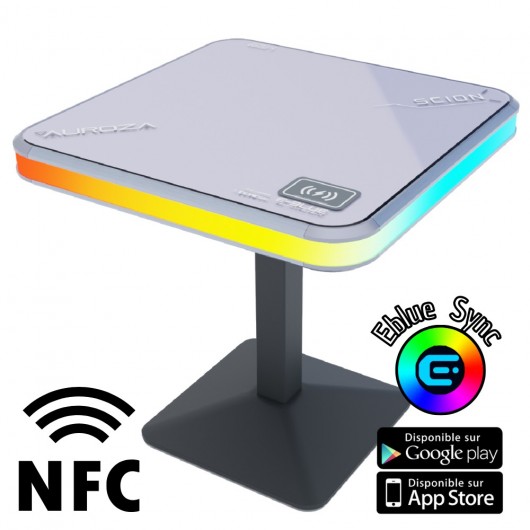 Table Gaming RGB Connectée - Multifonction avec NFC et 2 Ports USB - E-Blue EDT001-S