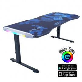 Bureau Gamer King Size Smart LED RGB – E-BLUE - EGT576-S - Hauteur ajustable - Largeur 1m75